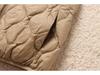 Women's Petite Hooded Lightweight Down Jacket, Autumn/Winter, Diamond Pattern, White Duck Down, Short Style.
