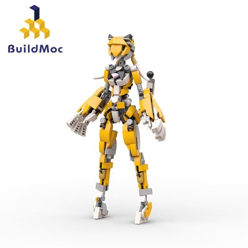 Buildmoc Creative Female Robot Mobile Suit Girl Mecha Armor Mech Model Building Blocks Bricks Toys for Children Kids Gifts