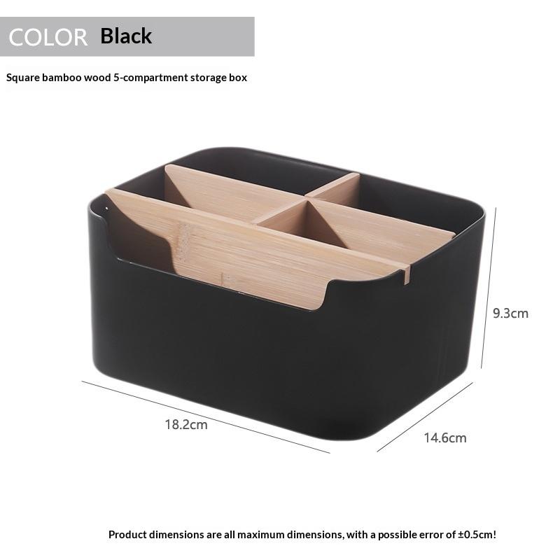 Multipurpose Desktop Storage Box Tv Remote Holder Wooden Table Organizer For Bedroom Living Room Household Detachable Partition