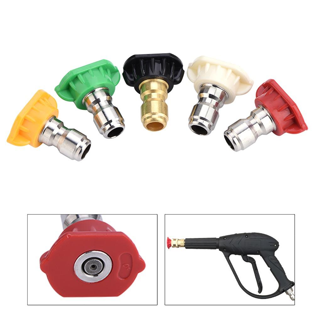 1/4 Inch Quick Connect Pressure Washer Spray Nozzles 0°, 15°, 25°, 40°, and 65° Small Size Spray Nozzle Tips Set Universal