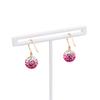 Estelle Rhinestone 10K Yellow Gold Earrings (Pink)