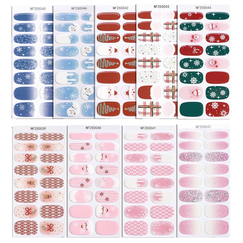 Europäische und amerikanische Weihnachten 3D Niedliche Cartoon Gel Nagelsticker für Kinder - Wasserdicht und halbgehärtet