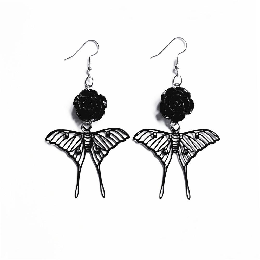 Dark Fashion Rose And Snake Animal Jewelry With Alloy Material For Womens Gothic Style