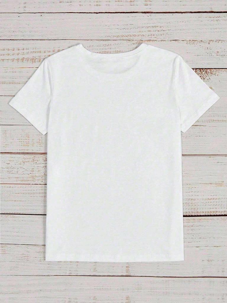 European Bestseller: American Print Cotton Short Sleeve Casual T-Shirt