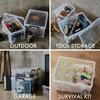 Tenma ROX 530L Durable Storage Box, Made In Japan, Disaster Preparedness, Clear Case, Container Box, Heavy-Duty Clothing Case, Plastic Case [39cm W X