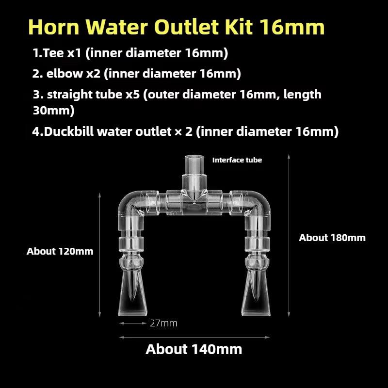 

1Set Aquarium Tank Pump Water Output Double Headed Universal Fish Tank Sprinkler Garden Irrigation Water Pipe Connectors New