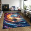 1PC Mystical Starry Vortex and Sailboat Print Carpet Rug for Living Room Bedroom Sofa Doormat Home Decor Non-slip Floor Mat