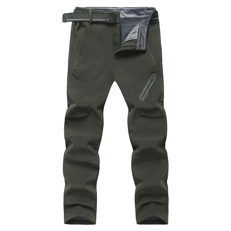 Men's Plus Size Fleece-Lined Waterproof Softshell Hiking Pants - XL