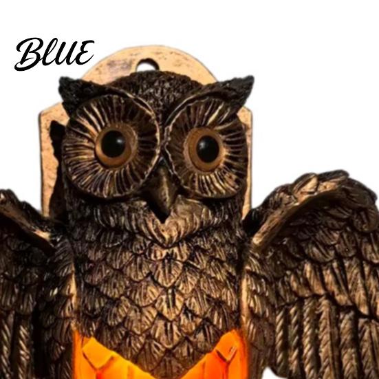 Owl Table Lamp Small Night Light with Golden Owl Farmhouse Bedside Wooden Base for Living Room Bedroom Office Retro Rustic Nightstand Style Lighting
