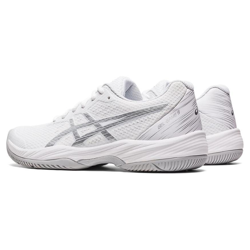 New Asics Gel Game 9 White Pure Silver Women's 1042A211-100