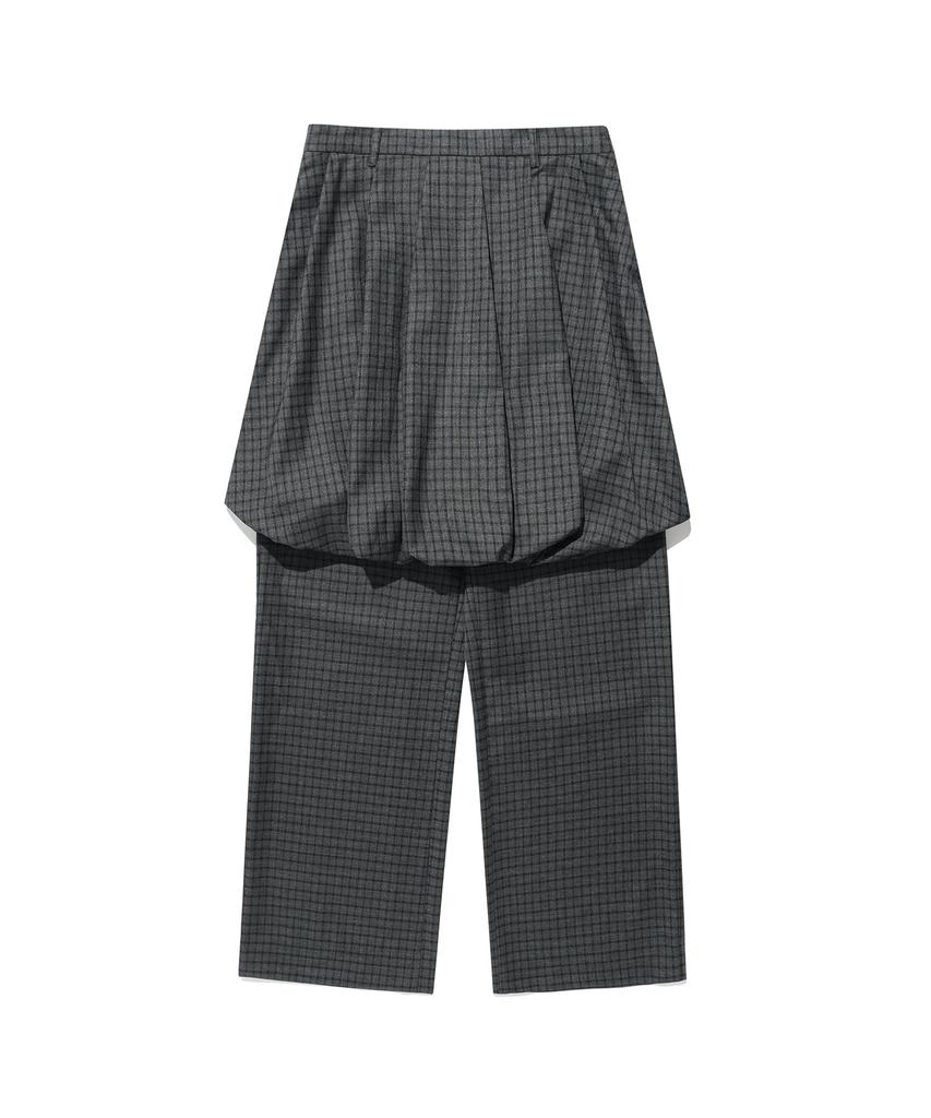 Nice Ghost Club Ffats Check Balloon Layered Skirt Pants_Charcoal(Ng2Fsupa90A)