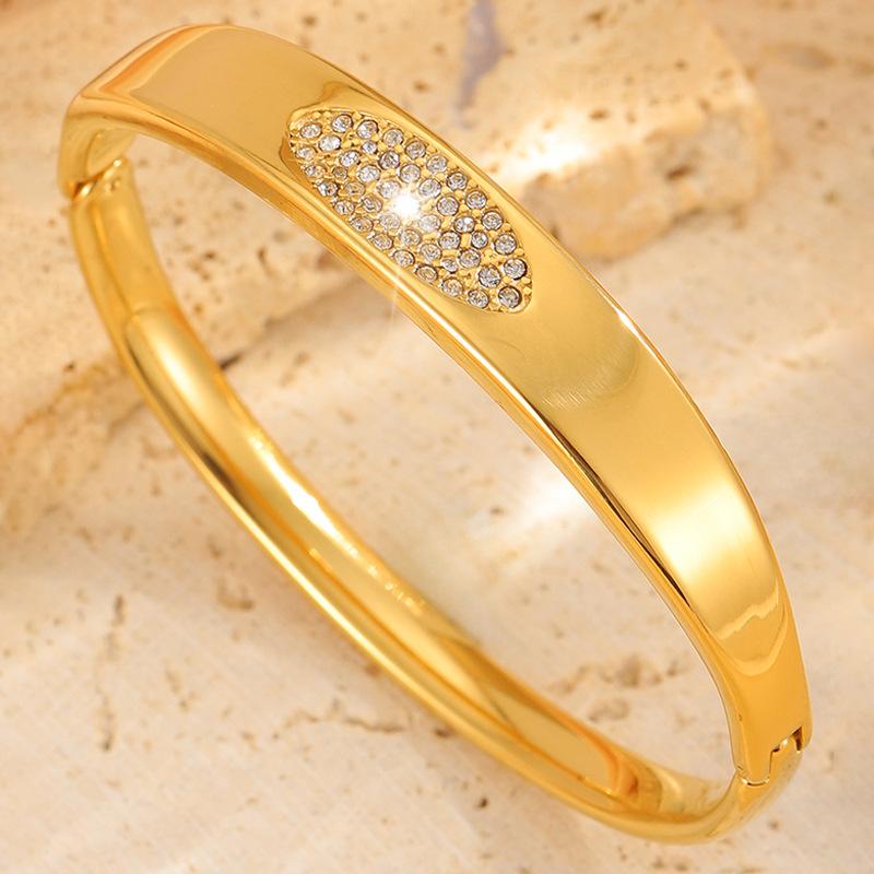 European and American Ing Light Luxury Women's Light Luxury Versatile Elegant Color Open Bracelet Bracelet