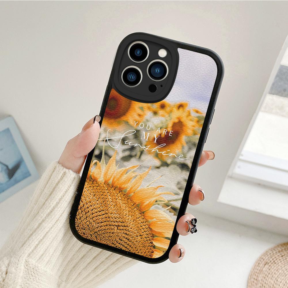 

Чехол для телефона iPhone Sunflower для iPhone 13 12 11 14 Pro MAX MiNi 7 8 14 Plus XS XR 13 Pro Flower Lambskin Защитные чехлы iphone 14 Promax