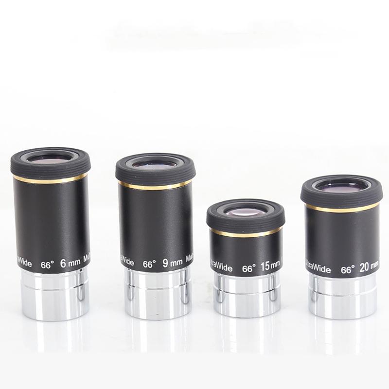Oculaire Grand Angle 66 Degrés Angeleyes 1,25 Pouces UW6mm UW9mm UW15mm UW20mm Accessoire pour Télescope Astronomique Planétaire