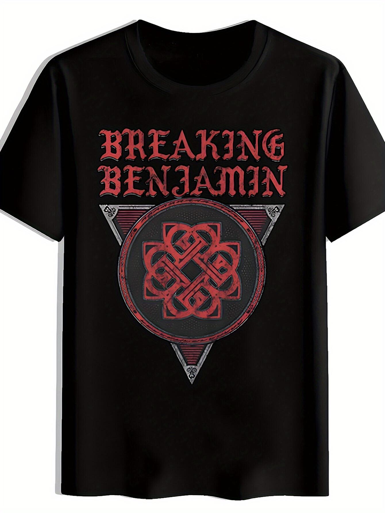 Breaking Benjamin Graphic T-shirt - Celtic Knot Design with Red Lettering M