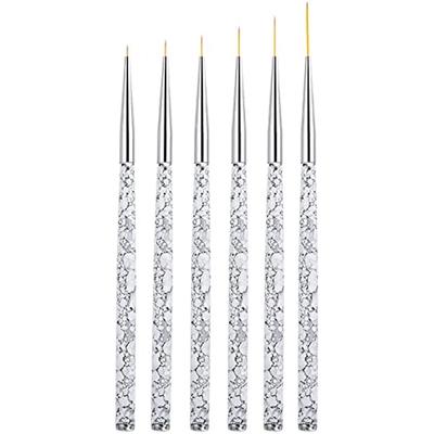 6-teiliges feines Nagelpinsel-Set, 5/7/9/11/15/20 mm, professionelle Nagelpinsel, Acrylpinsel-Set, Maniküre-Werkzeuge für die Gestaltung von Nagelkunst