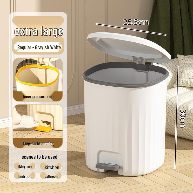 Large Capacity Silent Trash Can with Automatic Spring-Loaded Lid for Home and Office