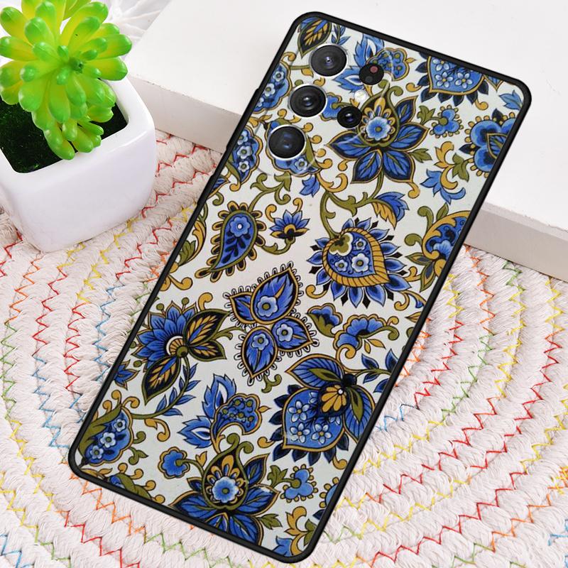 Ancient Floral Tiles Phone Case for Samsung Galaxy note 10 pro S26 Ultra S23 S24 FE S25 S21 S22 PLUS shockproof Cove