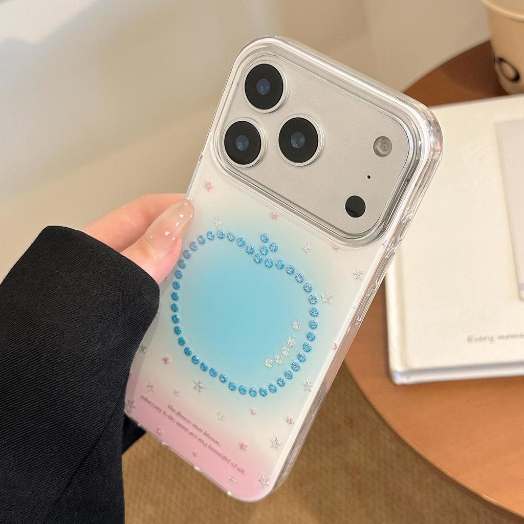 Glitter Gradient Powder Blue iPhone Case for iPhone 17 and iPhone 17 Pro Max
