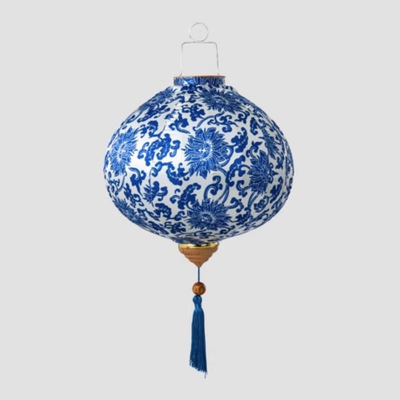 12 Inch Flower Printed Hanging Cloth Lantern Chinese Spring Festival Home Bedroom Decor Wedding Party Outdoor Lantern Ornaments