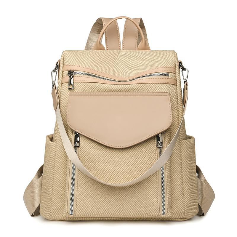 

Dual Shoulder Bag, Large Capacity Backpack, Casual Anti-theft Schoolbag, Multi-functional Single Shoulder Bag бежевий