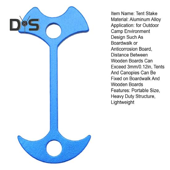 Fishbone Desk Tent Stake Heavy Duty Aluminum Alloy Outdoor Garden Camping Tarp Canopy Awning Windproof Board Plank Board Floor Spike Tent Peg
