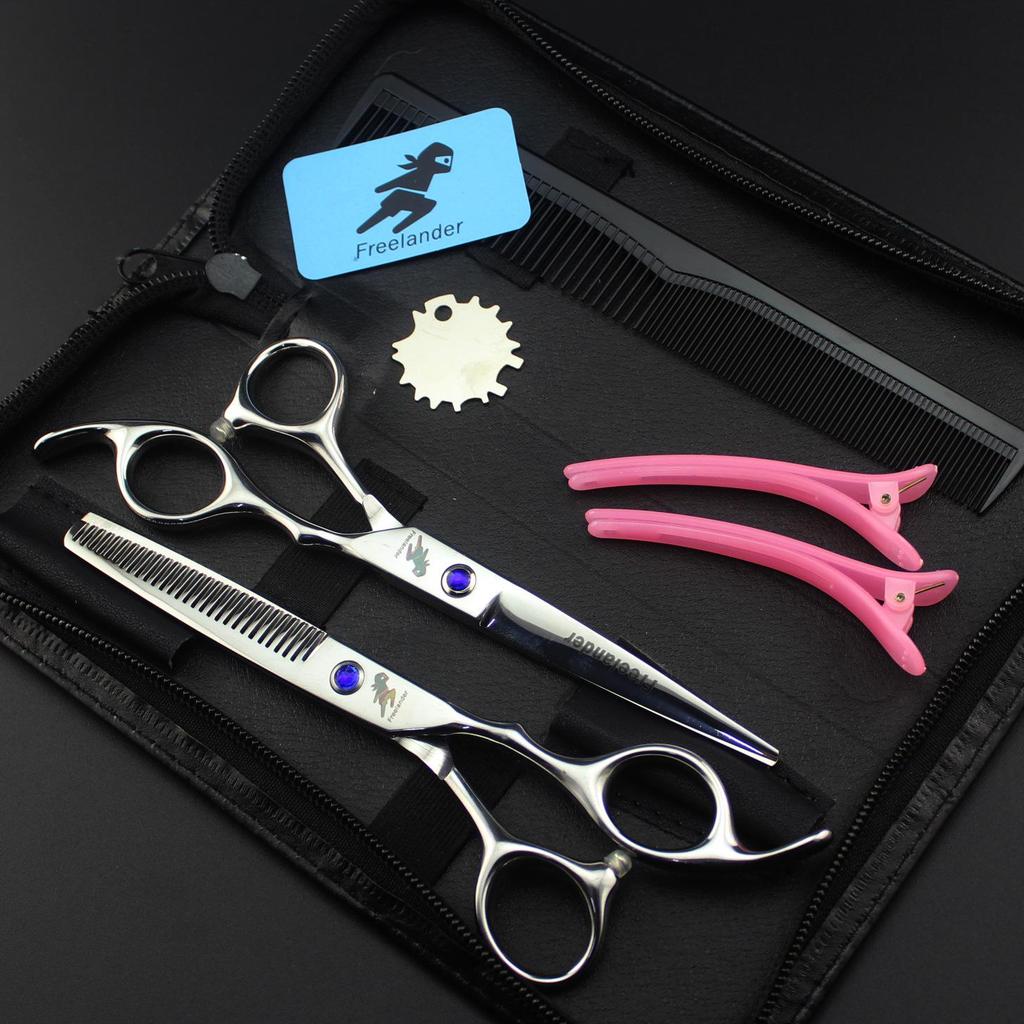6" Stylish Hairdressing Scissor Set (Straight & Thinning Shears + Pouch + Comb)