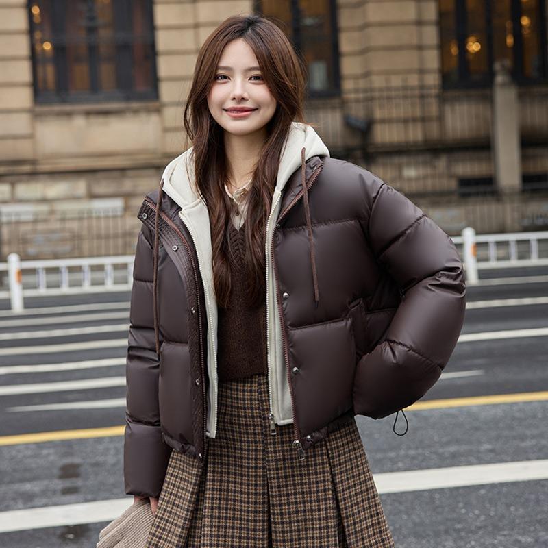 Cotton clothes women's new winter thickened bread clothes contrasting colors hooded cotton-padded clothes student jackets trendy