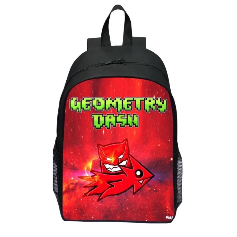 16-inch Children's Backpack Set Geometric Dash Durable Shockproof And Lightweight