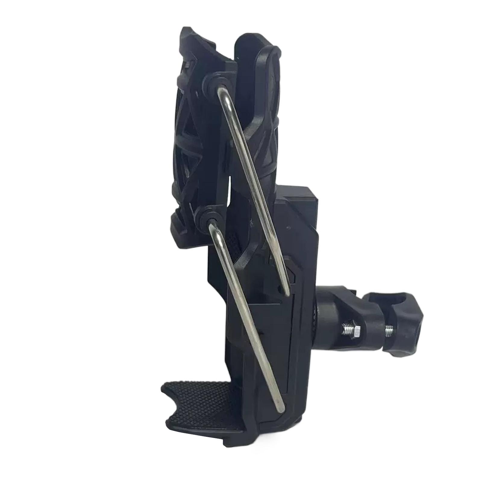

Automatic Clamp for Diameter 22-25mm Cup Cycling Bottle Holder Adjustable 360 Degree Rotating for MTB Road Cycling ADV Motorbike чорний