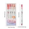 4pcs Soft Tip Highlighter Pen Refillable Note Taking Markers Durable Art Marker Pen  Students Gift