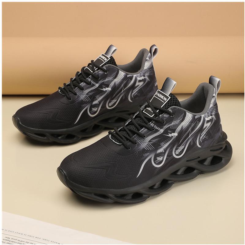 

Unisex Running Shoes Men Women Lightweight Breathable Comfortable Flat Soft Tennis Shoes Summer Lace-up Sneakers Man 46 чёрный