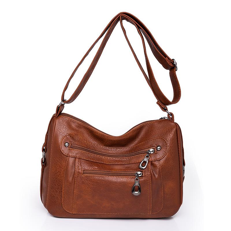 Urban Simple Women's Bag PU Soft Leather Messenger Bag Fashion Casual Shoulder Small Square Bag