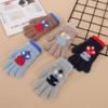 Cartoon Ultraman Thermal Gloves 6-12 Years Old Children's Baby Five-finger Gloves Piled and Thickened Fingers