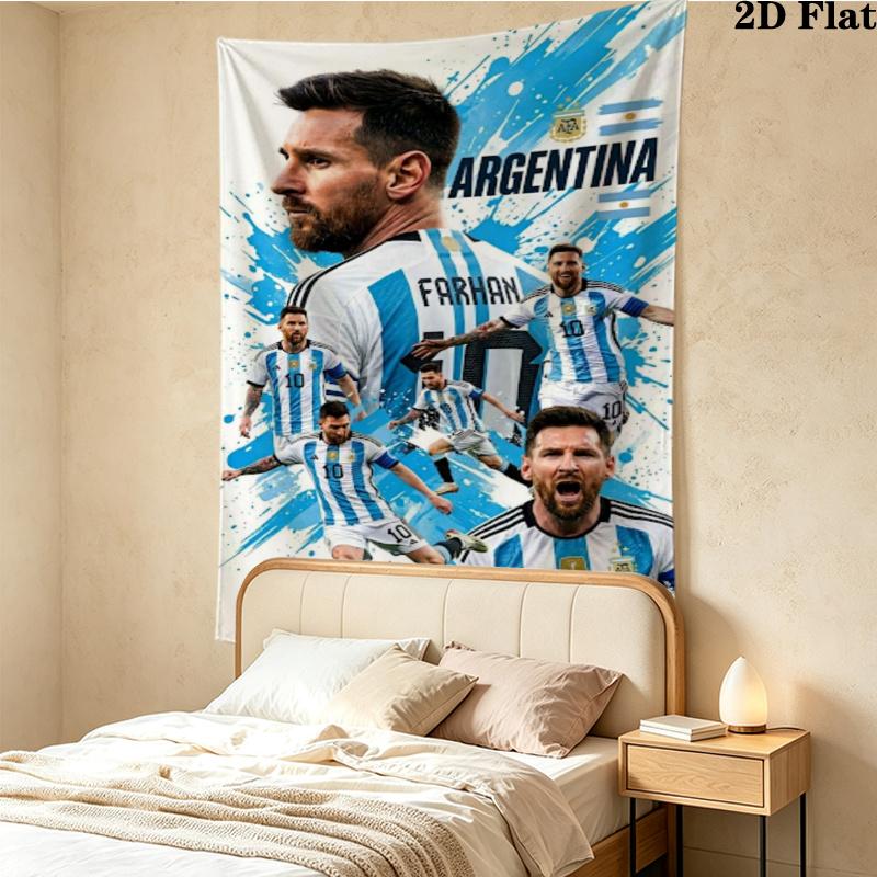 Messi Wall Tapestry Aesthetic Wall Hanging Printed Fabric Blanket Decorative Tapestries for Bedroom Living Room Home Decor
