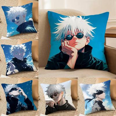 Coole Jujutsu Kaisen Gojo Satoru-S Kissenhülle Seidig elegant Komfort Sofa Bett Unsichtbarer Reißverschluss Strandkissenbezug