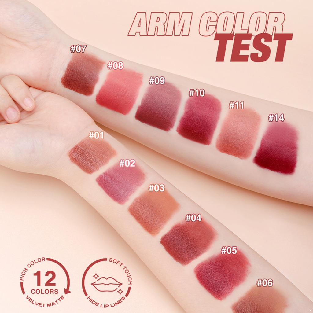 Velvet Matte Lip Stain | Long-wear Smudge-proof Lipstick | Highly Pigmented Gloss for Daily or Party