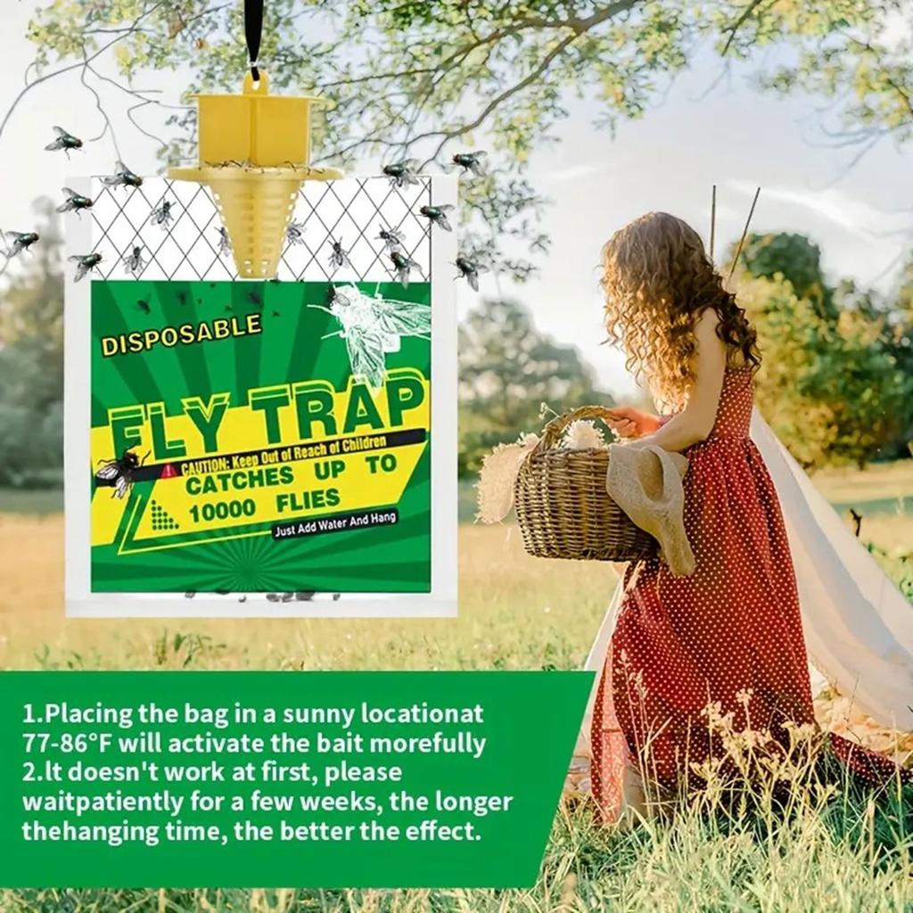 Einweg-Fliegenfalle für den Außenbereich, tragbar, leistungsstark, für den Bauernhof