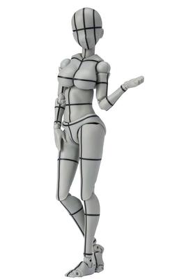 TAMASHII NATIONS Wire Frame Color 135mm Movable Figure S.H.Figuarts Body-chan -Kentaro Yabuki- (Gray Ver.) Approx. PVC&ABS