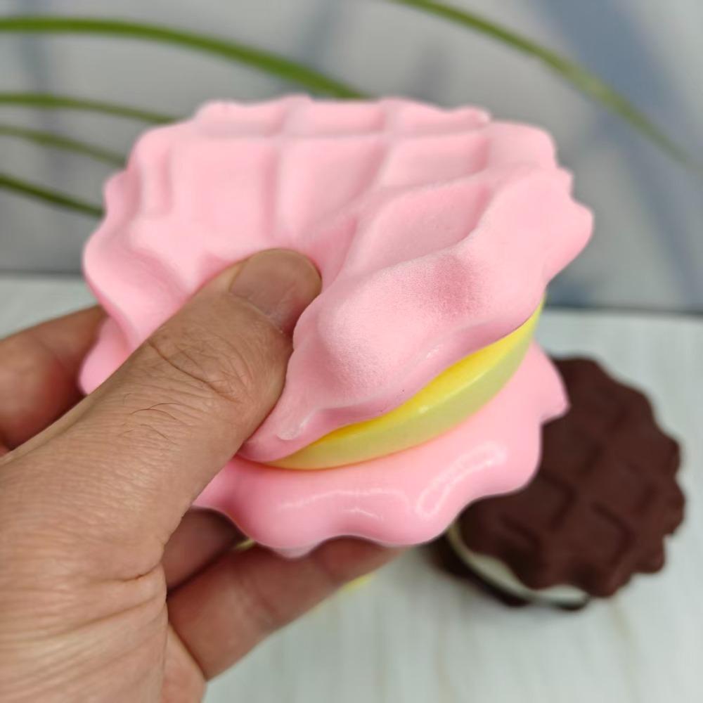 Squishy Simulated Layered Sandwich Cake Squeeze Toy Soft Stress Relief Slow Rising Sensory Fidget Anxiety Gifts for Kids Adults