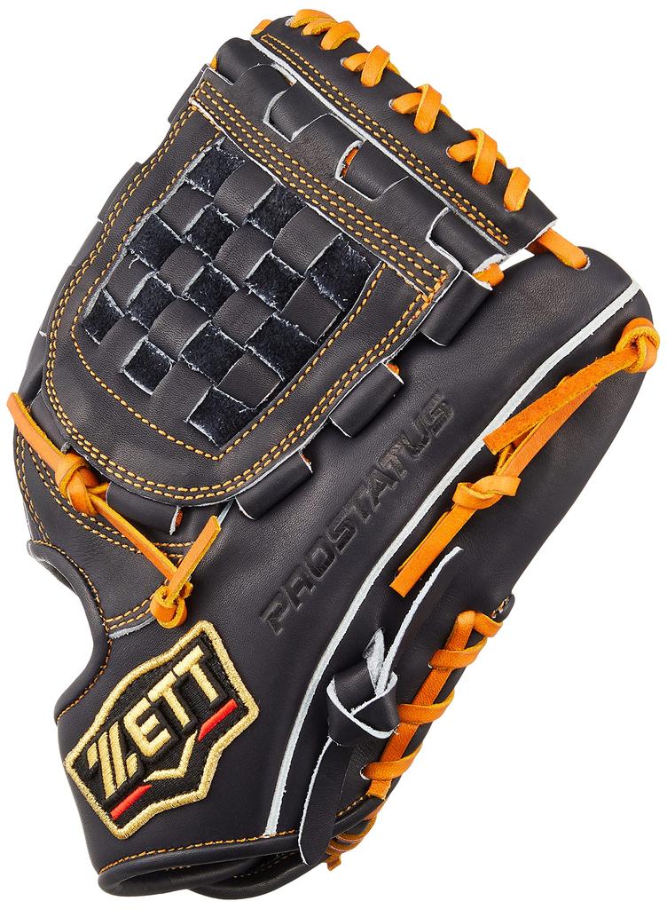 ZETT Pro Status Sosuke Genda Baseball for Second and Night Brown Size 4 Glove, Right-Handed Throw, Shortstop, Black/Oak (1936N), (BRGB30250)