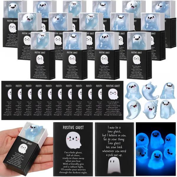 Glow In the Dark Mini Ghost Figures with Box,Nightlight Ghost Model