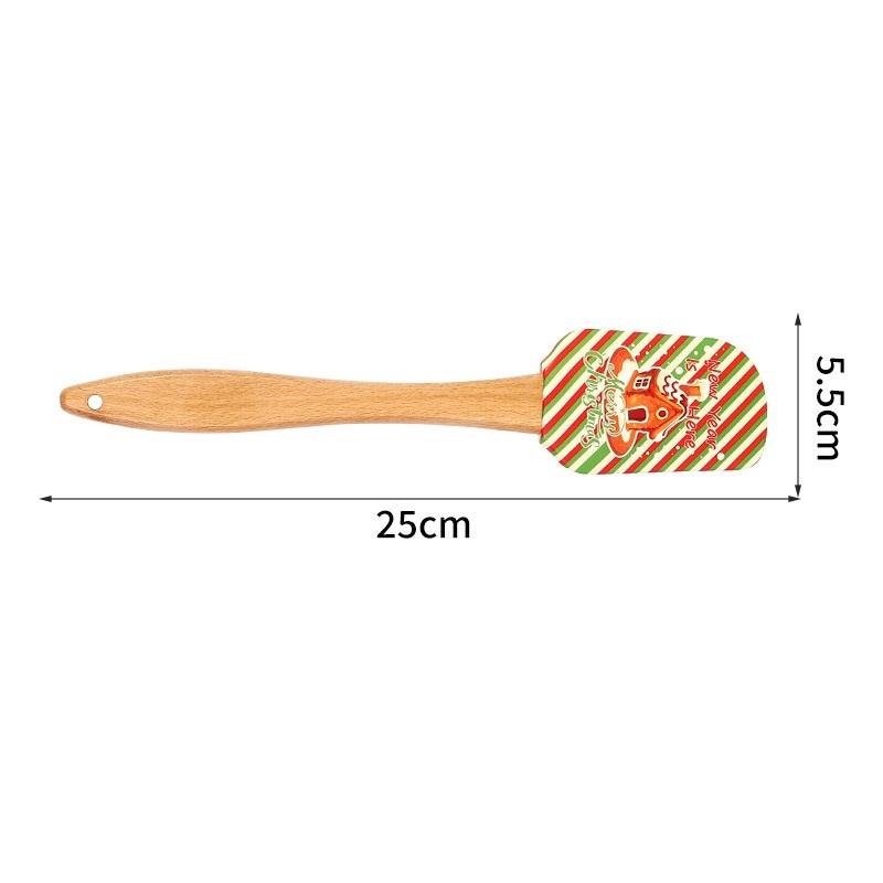 Christmas Silicone Spatula with Wooden Handle - Specially Designed for Christmas Cakes and Snowman Pancakes, Adorable Spatula,