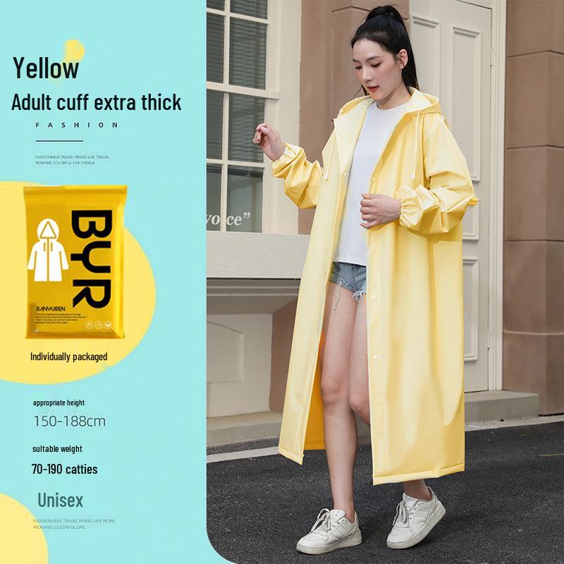 Reusable Full-Length Women's Raincoat for Outdoor Use