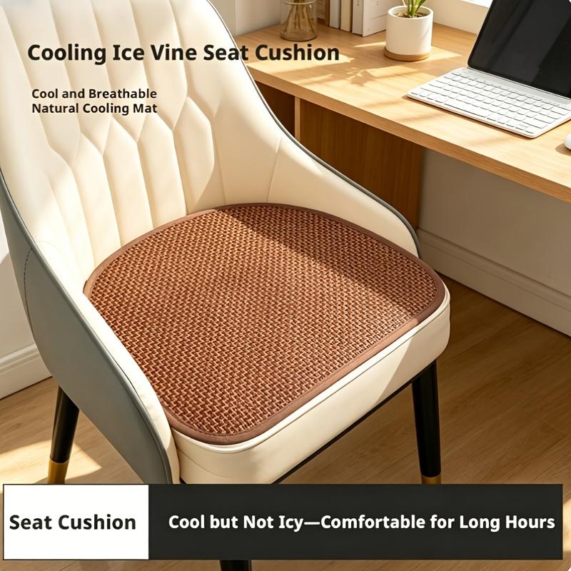 Ice Rattan Breathable Cool Cushion, Non-slip Sweat Resistant Chair Mat, Universal Summer Cooling Seat Pad for Home Office Car