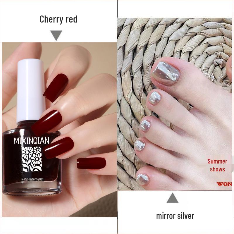 Cherry Champagne Bling Nail Polish - Non-Toxic, Quick-Dry, Long-Lasting, Non-Fading Formula for Fingernails and Toenails.