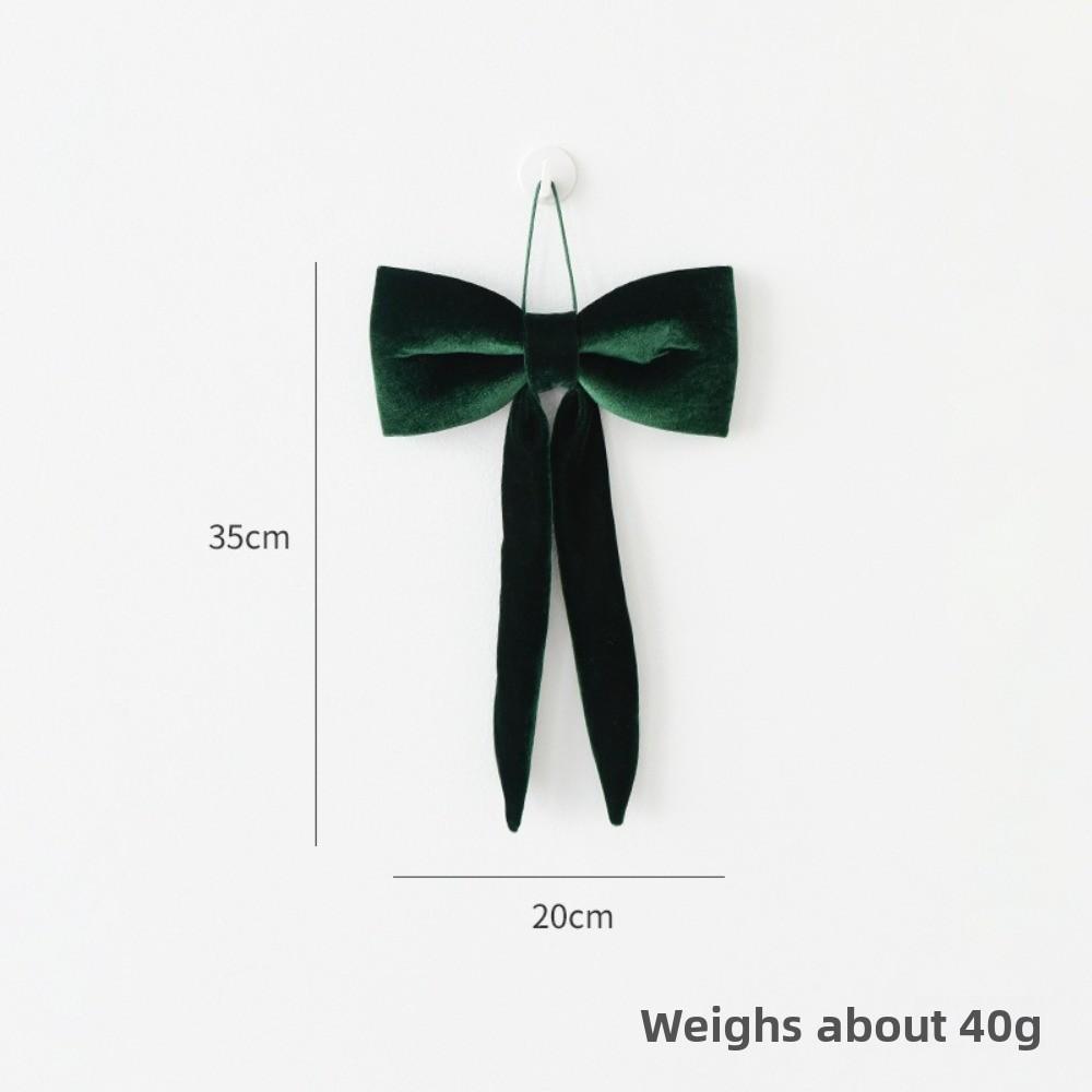 New Bowknot Bowknot Pendant Red Green DIY Xmas Tree Ornament Creative Velvet Xmas Tree Charm Home Decoration