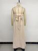 New 2026 Casual Resort Halter Maxi Dress with Backless Bow Tie Design