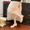Fashion Aphixta 3.5cm Square Heels Women Mary Janes Shoes Hook Loop Pearls Weave Design Dress Shoes Breathable Med Heel Woman Shoes