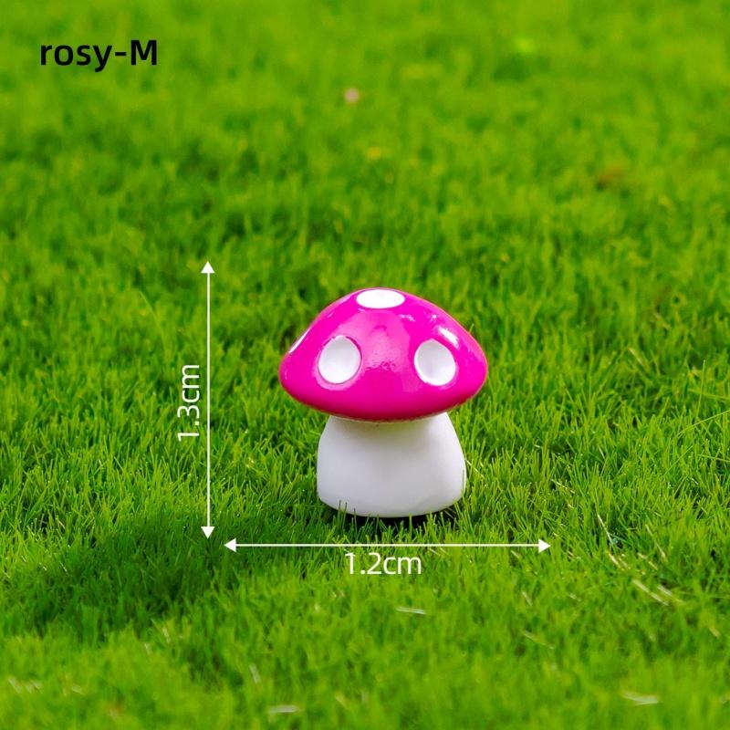 New 10-80PCS Mini Resin Mushroom 8 Colors Small Mushrooms for Dollhouse Decor Micro Fairy Garden Landscape Aquarium Tiny Toys